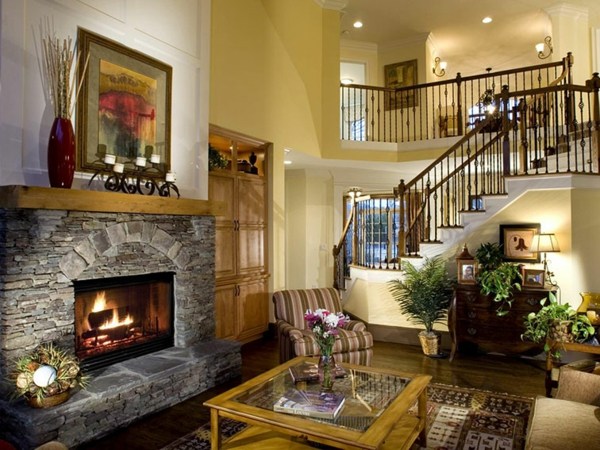 country house style fireplace