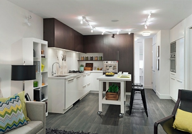 sublime brown tones kitchen open to living room