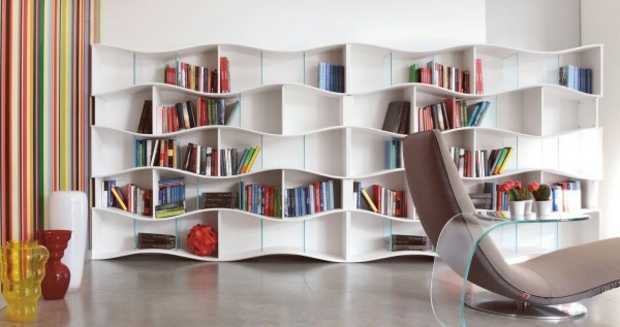 beautiful shelves bookcase zig-zag