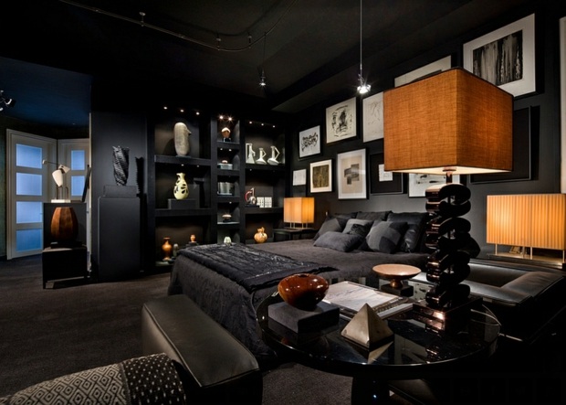 beautiful room all in black parsemee offal day ocher