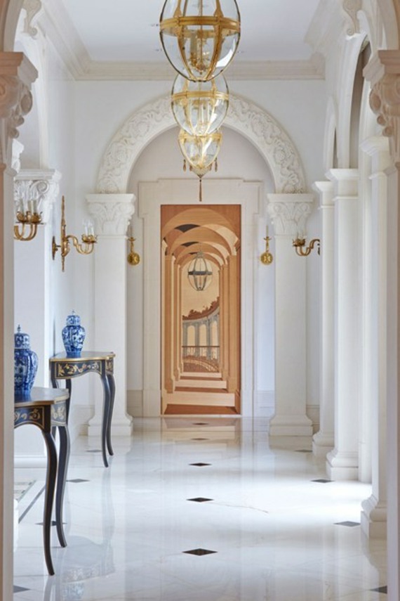 nydelig hallway retro dekor hvit marmor grandiose