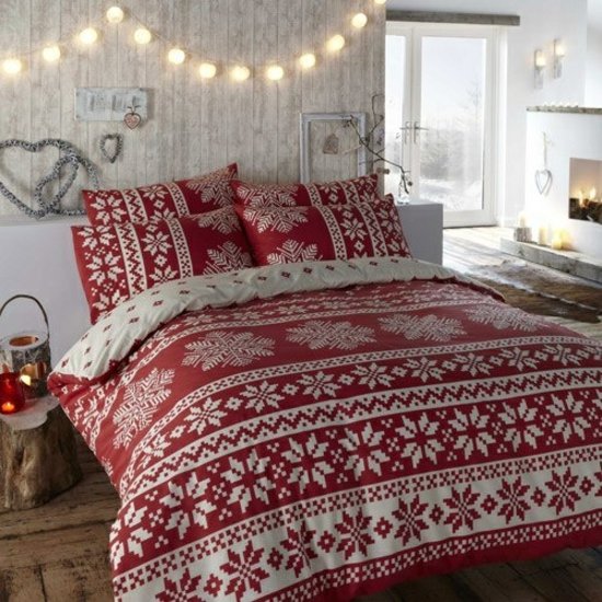 beautiful bedroom decor Christmas blankets