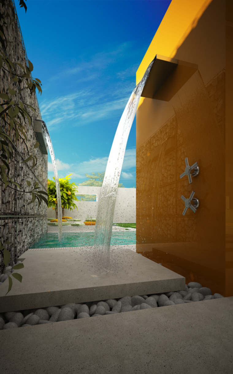 beautiful modern outdoor shower