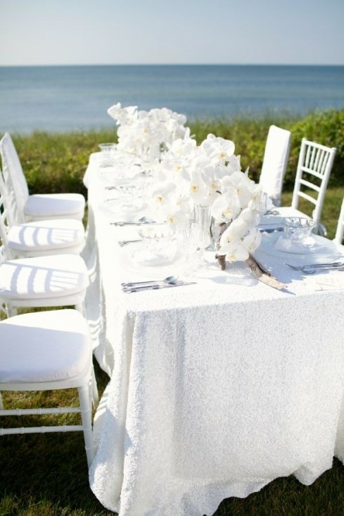 beautiful table in absolute sun whiteness