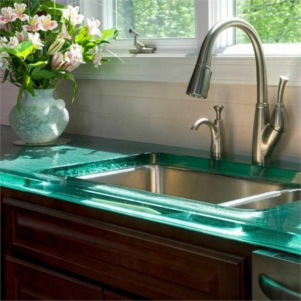 surface countertop kitchen glass