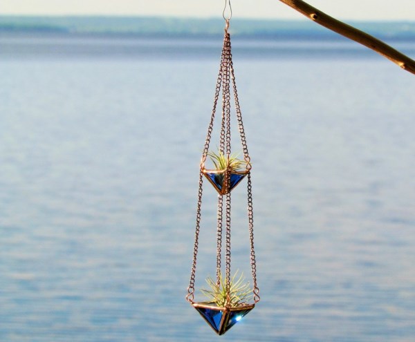 suspended two floors blue glass