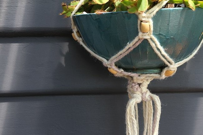 macrame hängande blomkrukor