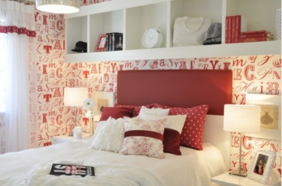 head bed red color bedroom walls originals