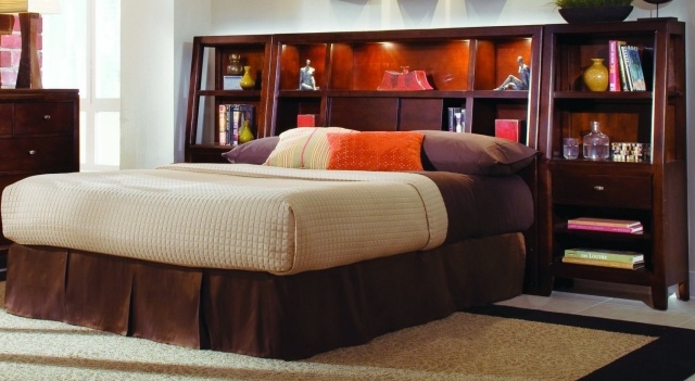 head-bed storage-timber-dark-shelves-integrated lighting