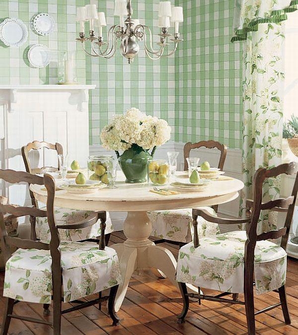 green countryside dining table