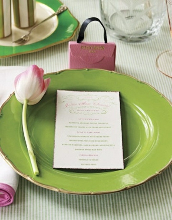 green tulip plate