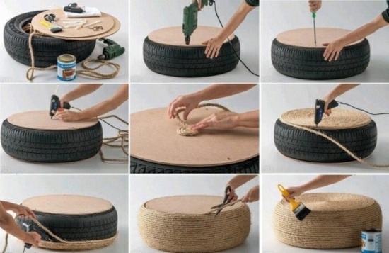 coffee table design wood tire