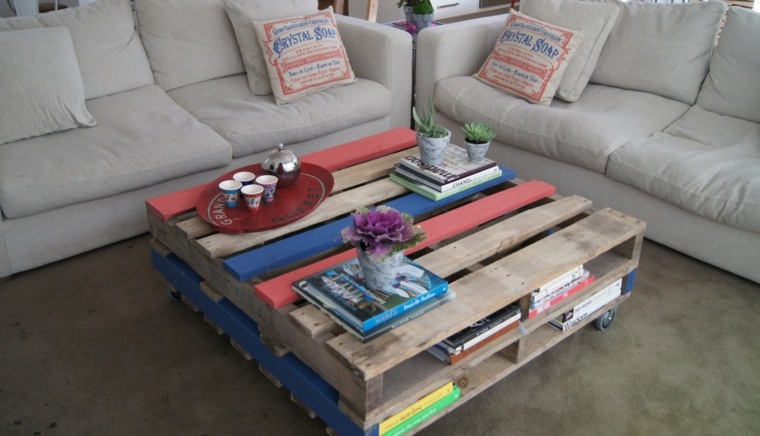 wooden pallet diy furniture idea deco coffee table living room