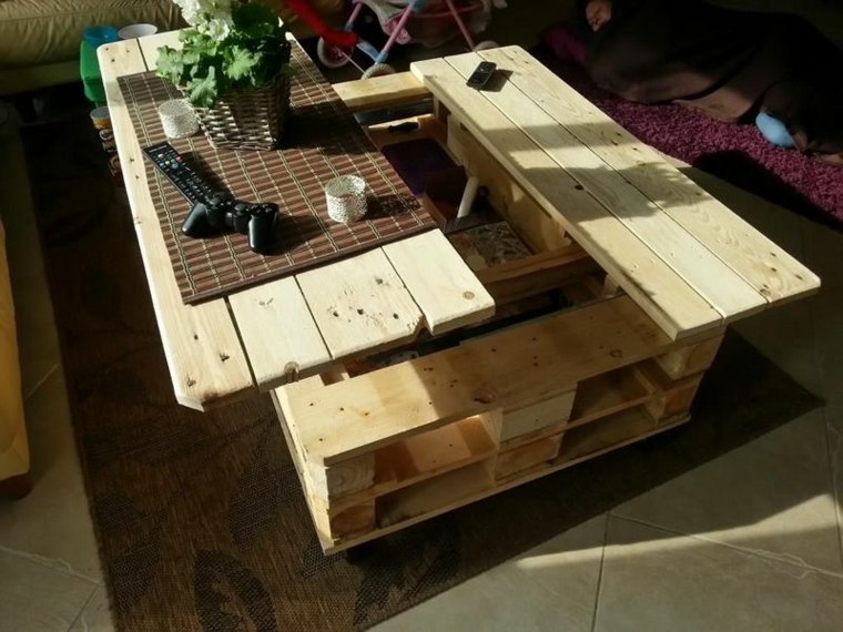 stue bord diy pallet tre ideen