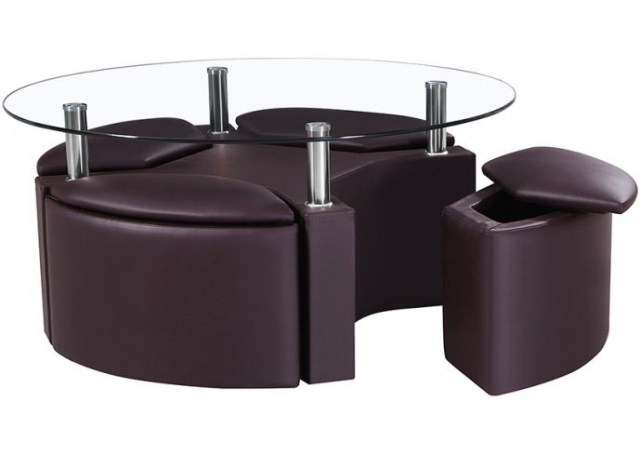 table-low round-original-idea-space-storage-leather-glass