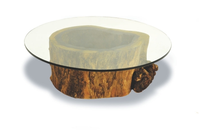 table-low round-original idea-to-surface glass-support-wood