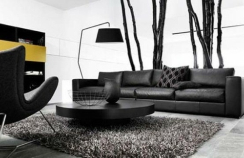 round coffee table black minimalism lounge