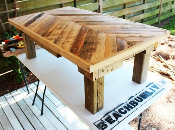 outdoor wood table garden