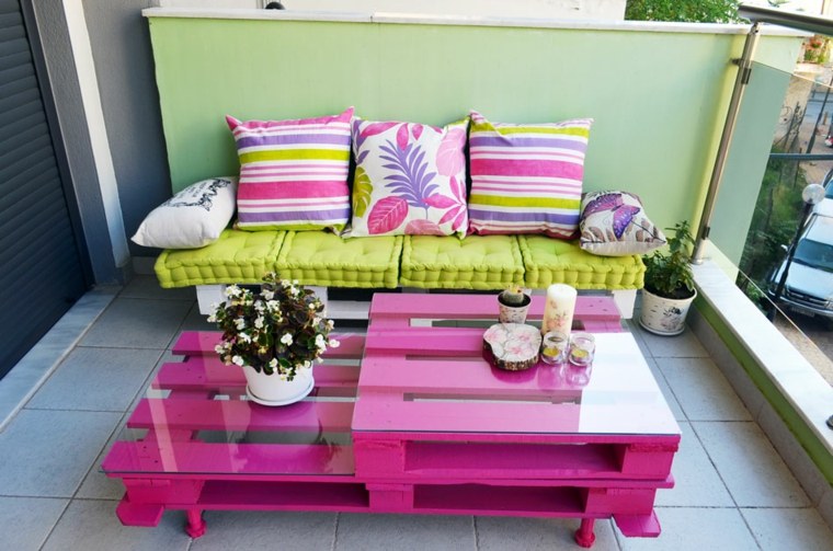 painted table in pink deco idea flowers bouquet design sofa green