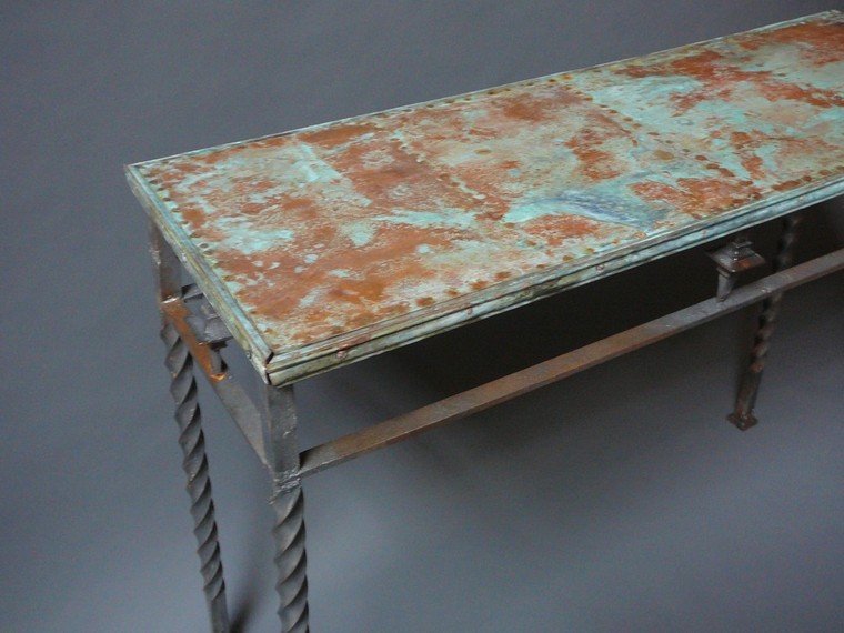 copper table green gray idea interior design vintage table