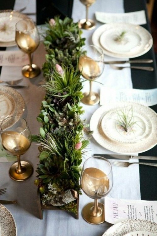 deco plant party table