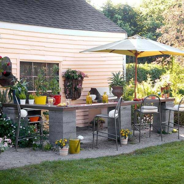 garden table metal idea landscaping