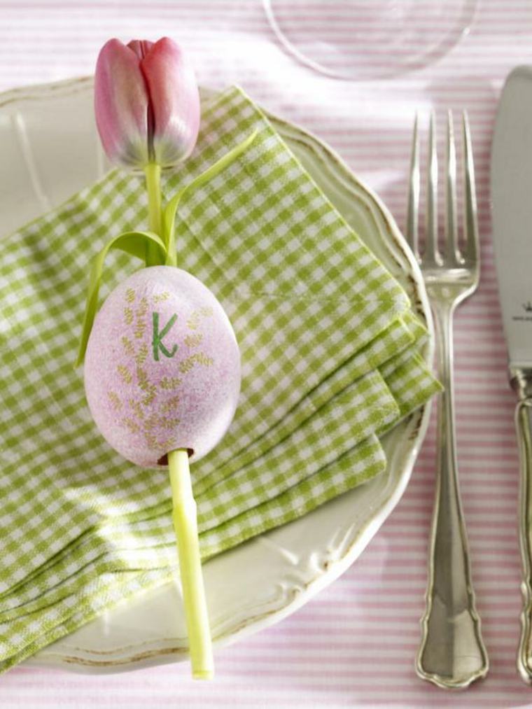 bord dekoration blomster æg håndklæde trend idé