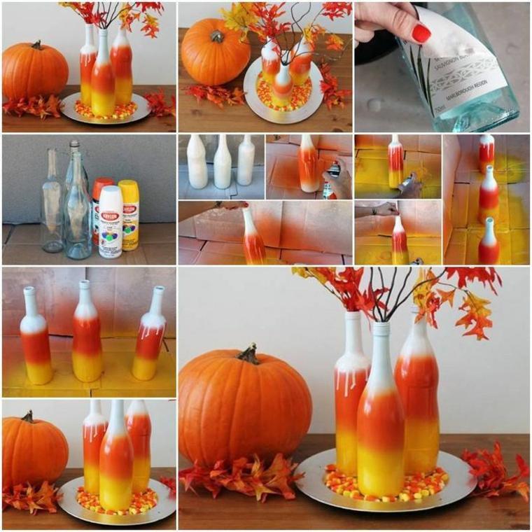 decorating table idea decorating original pumpkin bottles