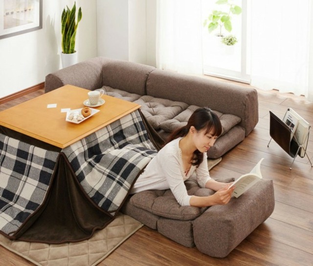 kotatsu buy Japanese wood table idea integrated heating bed