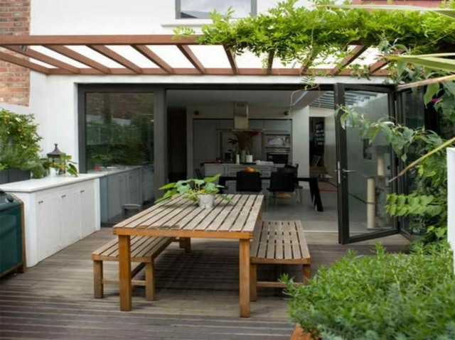 havebord træterrasse hus design d'intérieur original et stylé 