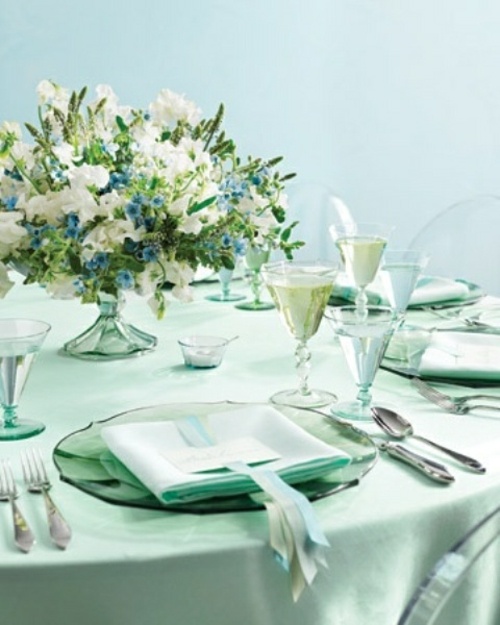 interesting blue wedding table