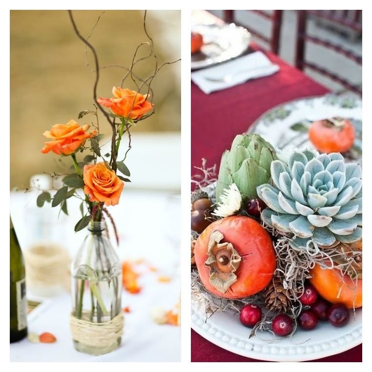 wedding decoration autumnal tables