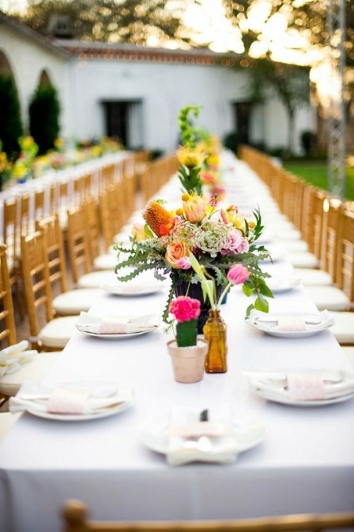 bryllup bord blomster