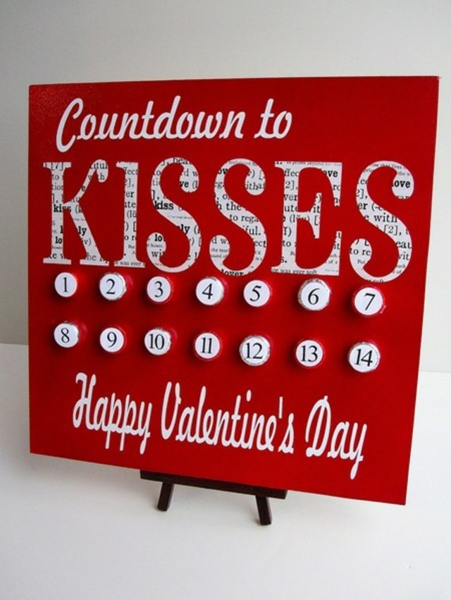 St. Valentine red white board