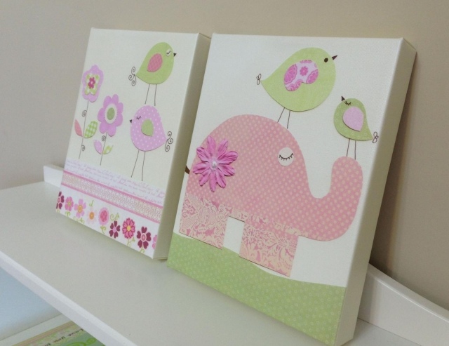 paintings deco-room-baby-bird-elephant