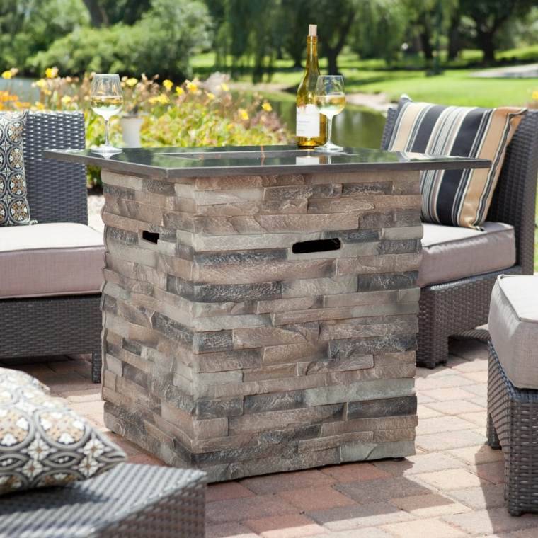 small garden tables fire stone central with living room