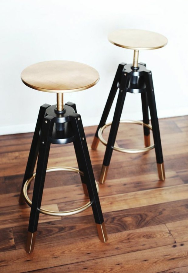 Renewed dalfred stools spray golden finish