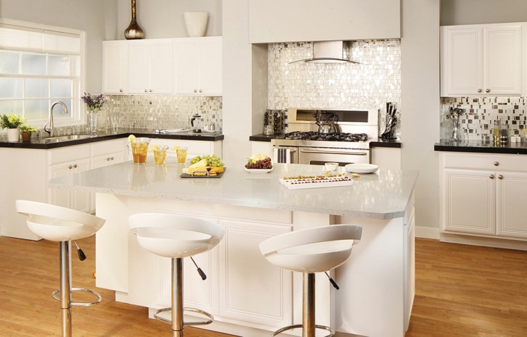 design stool white central island modern kitchen