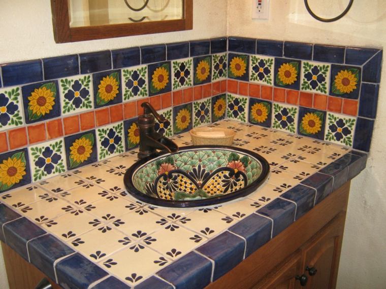 talavera plattor badrum idé handfat design