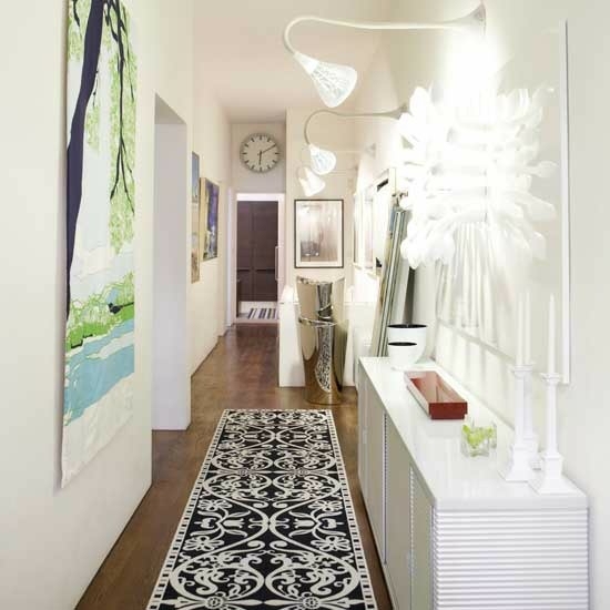 white design corridor rug black