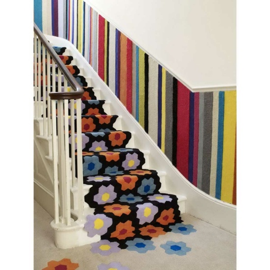 floral modern hallway rug