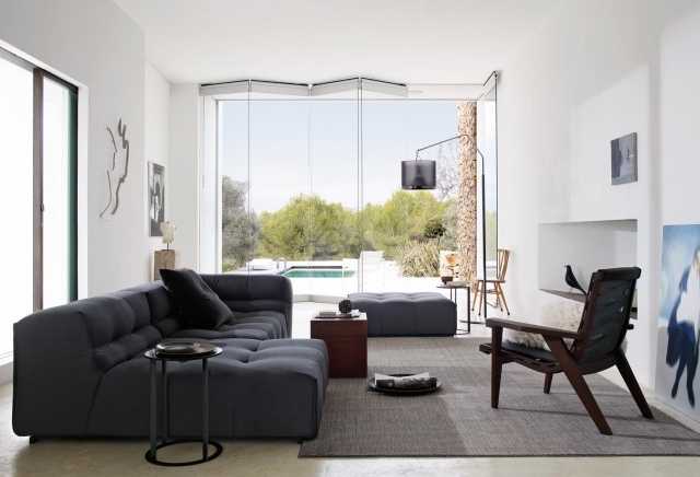 living room rug gray basalt anthracite sofa
