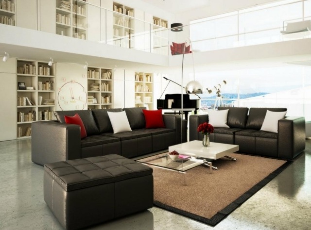 modern living room rug light brown black border