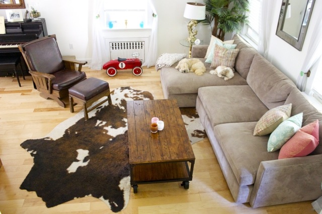 modern living room carpet fake skin cow