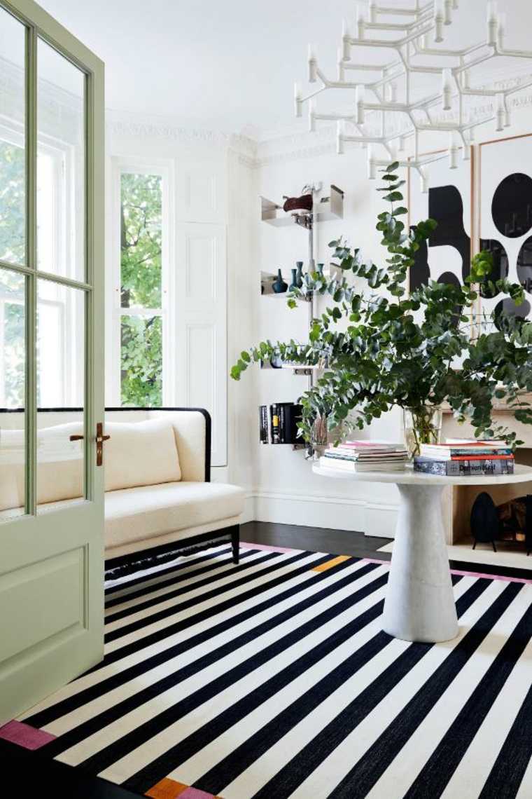 stripes living room accessory black and white deco