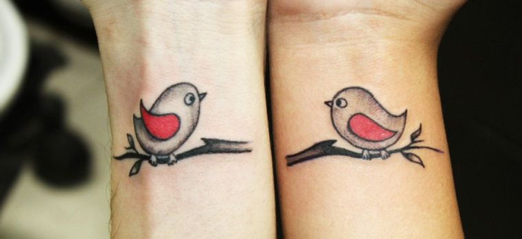 tattoo-love-bird wrist torque-woman man