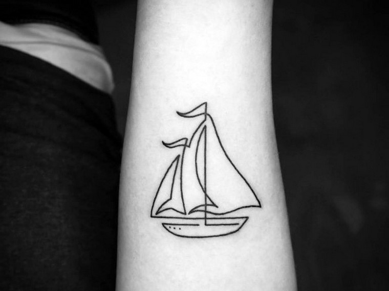 tattoo arm-woman-ship