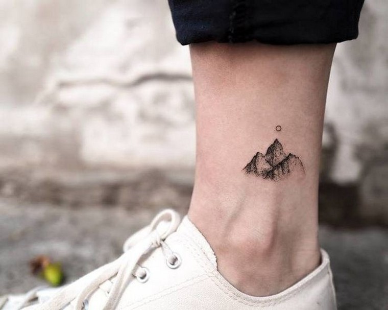 tattoo-mountain-breakfast ankle tattoo