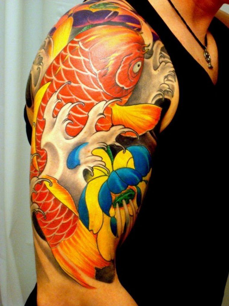 tattoo-red koi fish arm-idee