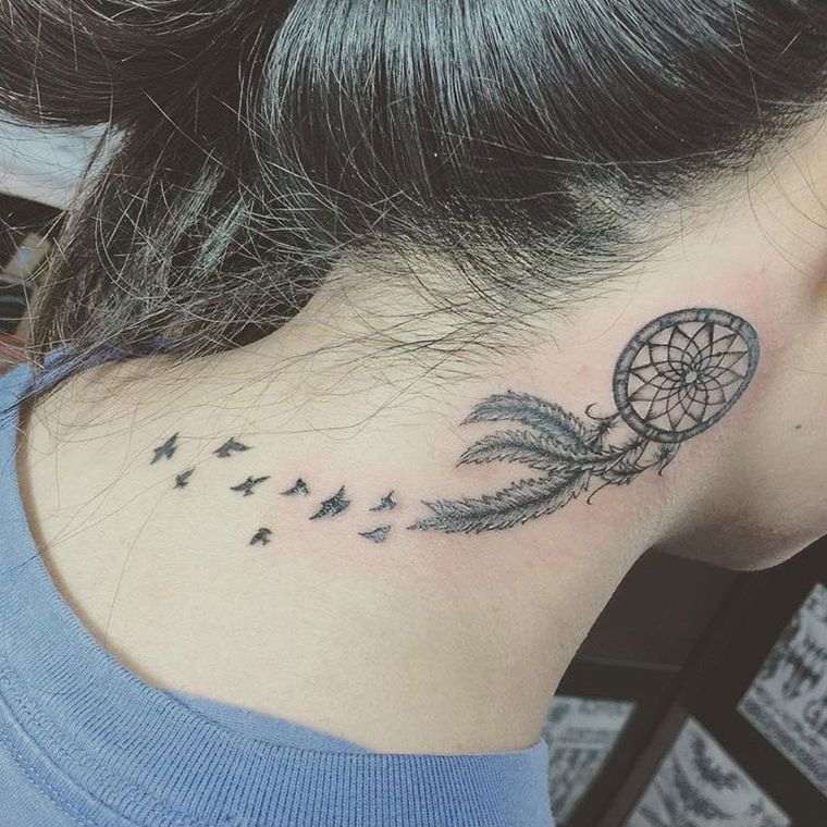 tattoos-neck woman catcher dreams de reve-sensor